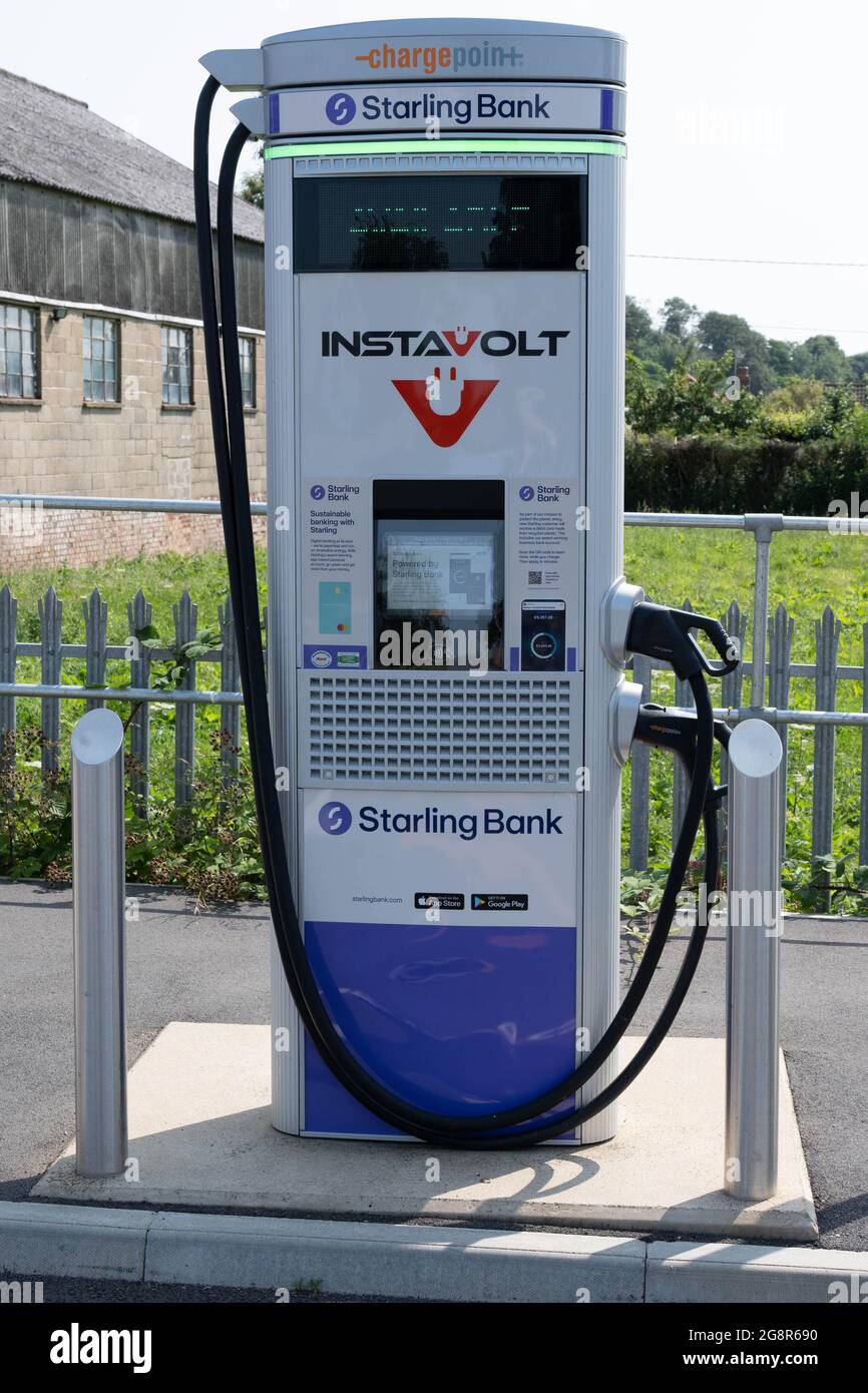 Instavolt electric  charging points at various charging stations in Norfolk UK Stock Photo