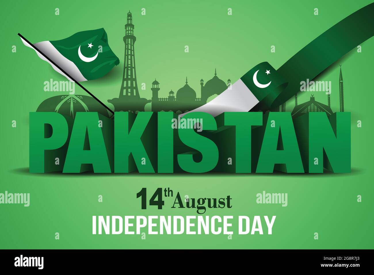 happy independence day pakistan. vector illustration of Pakistan flag