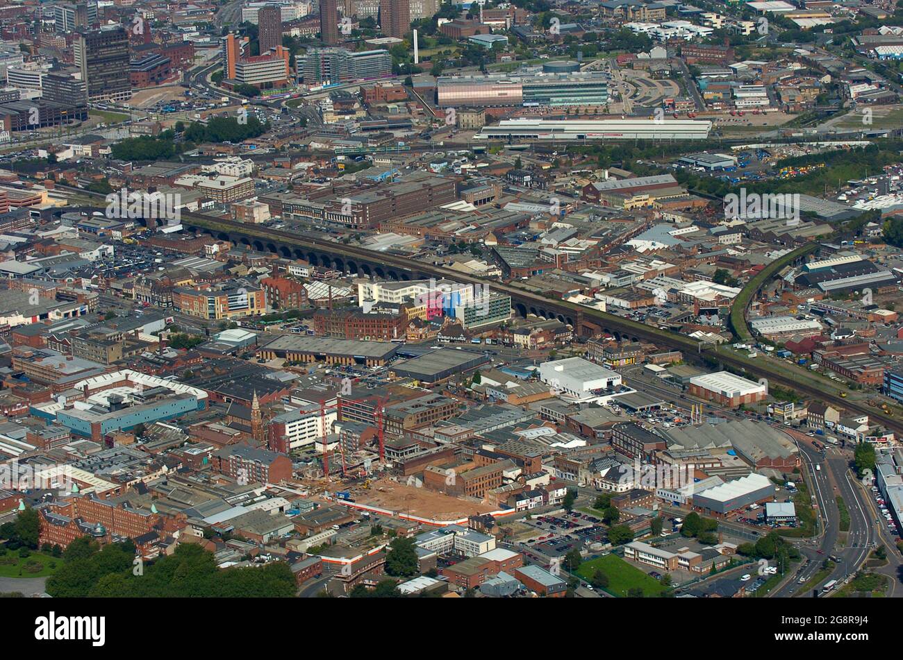 Aerial view of Digbeth Birmingham England Uk West Midlands Stock Photo
