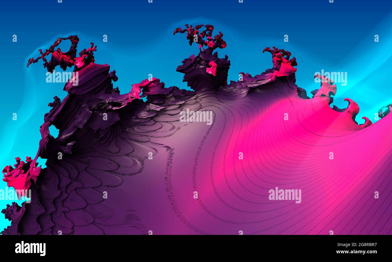 Pink Biological Warfare - Fractal calculated by mathematical formula.l 3d rendering Stock Photo