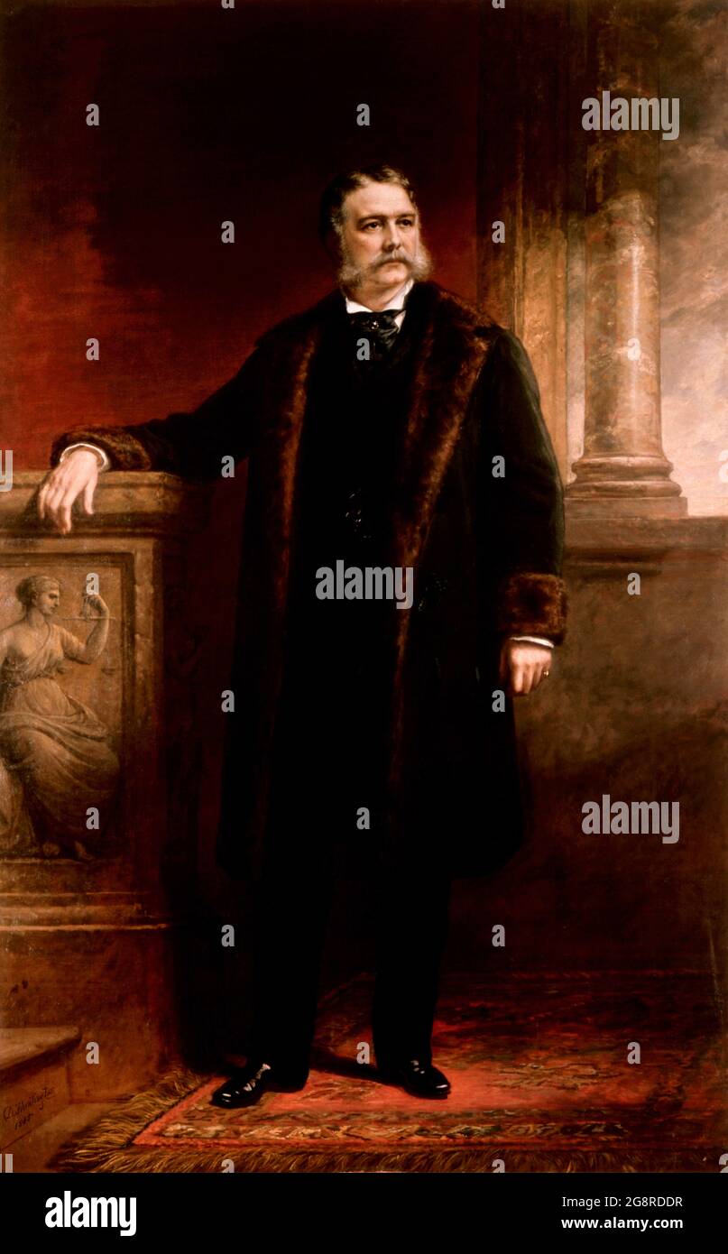 Chester Arthur. Portrait of the 21st US President Chester A Arthur (1830-1886) by Daniel Huntington, oil on canvas, 1885 Stock Photo