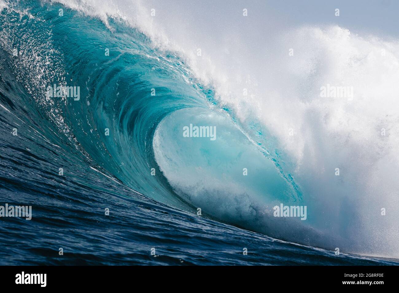 Clean and powerful wave breaking on a beach in Canary Islands Stock ...