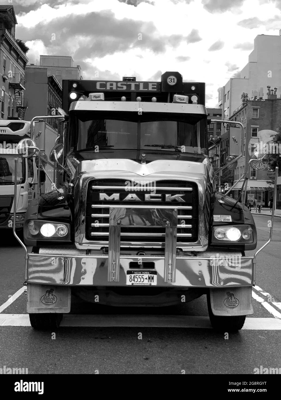 New York, NEW YORK, USA. 19th July, 2021. Mack Trucks, American truck  manufacturing company. Founded in 1900 as the Mack Brothers Company, it  manufactured its first truck in 1907. Mack Trucks is