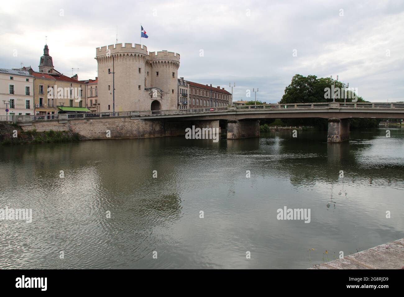 chaussée gate and bridge, river meuse in verdun in lorraine (france