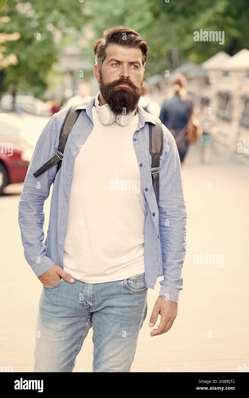 Its casual enough. Hipster in casual style urban outdoors. Bearded man wear  casual clothing. Casual wardrobe. Menswear store. Fashion trend. Trendy  Stock Photo - Alamy