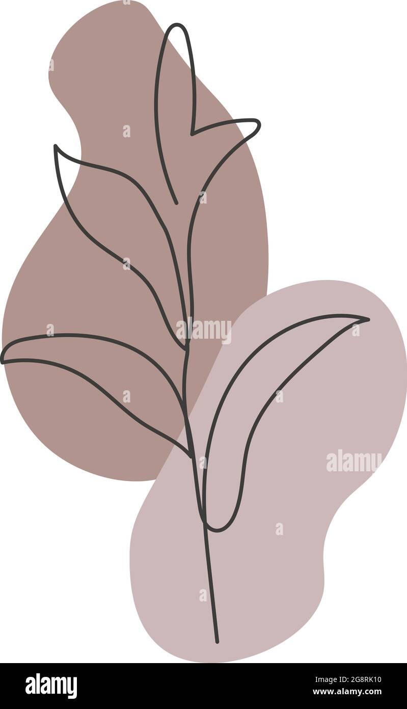 A plant drawn in a vector by one continuous line. Stock Vector