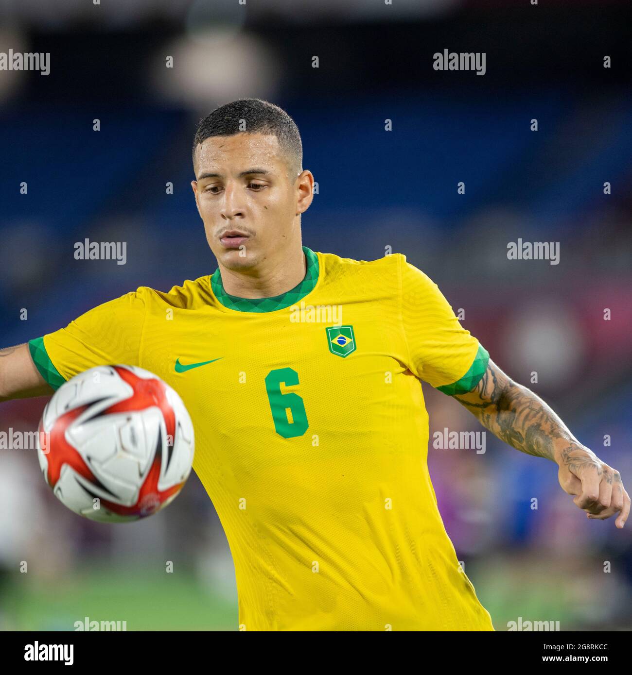 Tokyo, Japan. 31st July, 2021. T'QUIO, TO - 31.07.2021: TOKYO 2020 OLYMPIAD  TOKYO - Guilherme Arana do Brasil during the soccer game between Brazil and  Egypt at the Tokyo 2020 Olympic Games