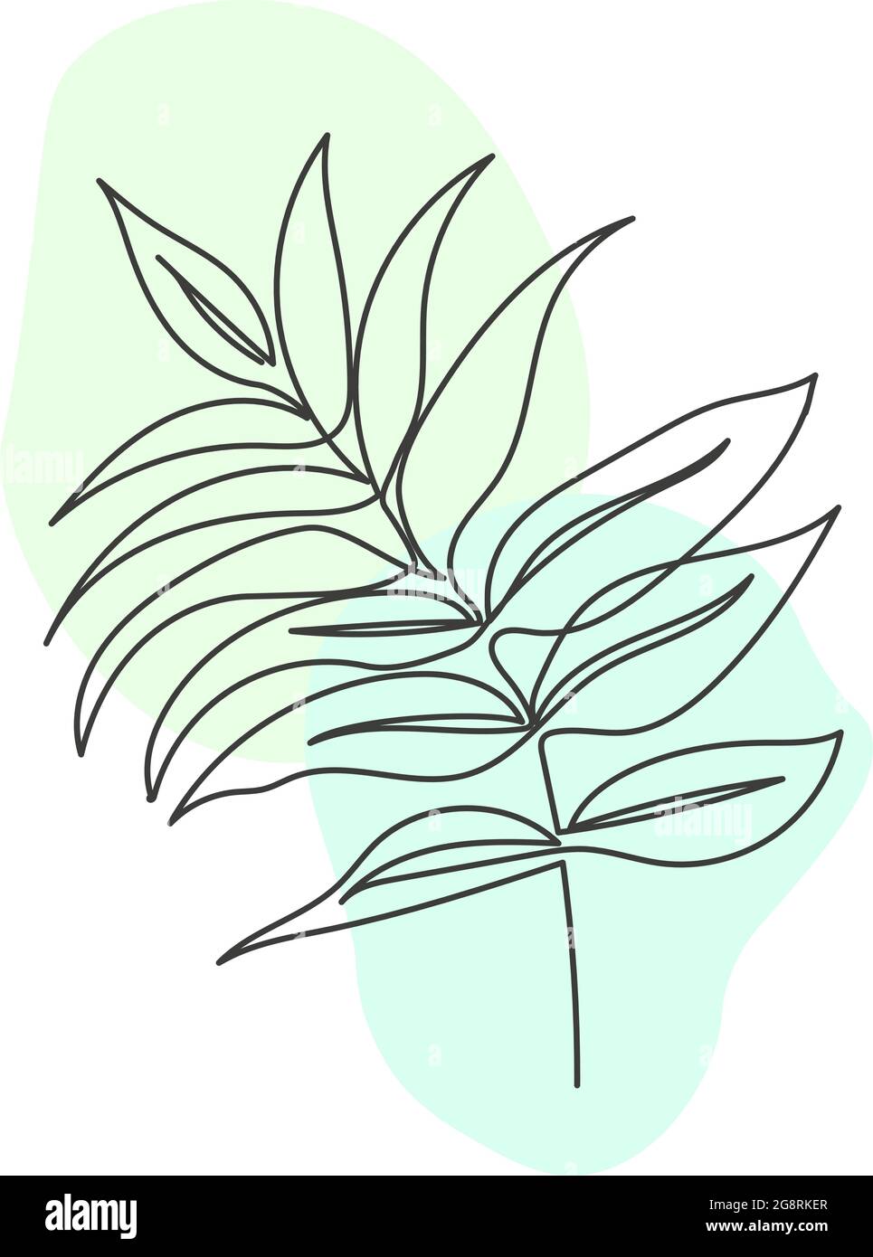 A plant drawn in a vector by one continuous line. Stock Vector