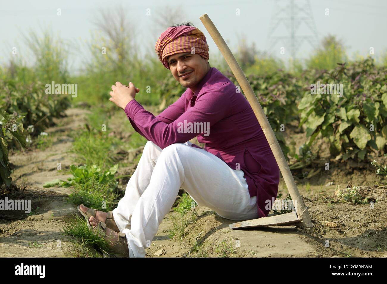 Indian farmer smiling in field hi-res stock photography and images - Alamy