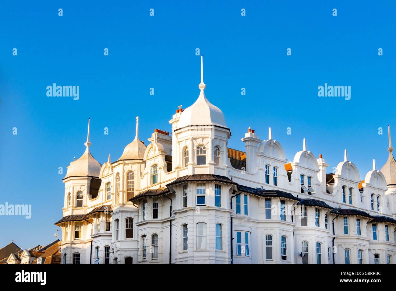 Victorian detailing on buildings in Bexhill on Sea East Sussex Stock Photo
