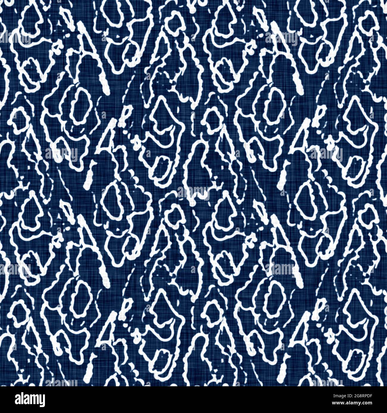 Acid wash blue jean effect texture with decorative linen mottled