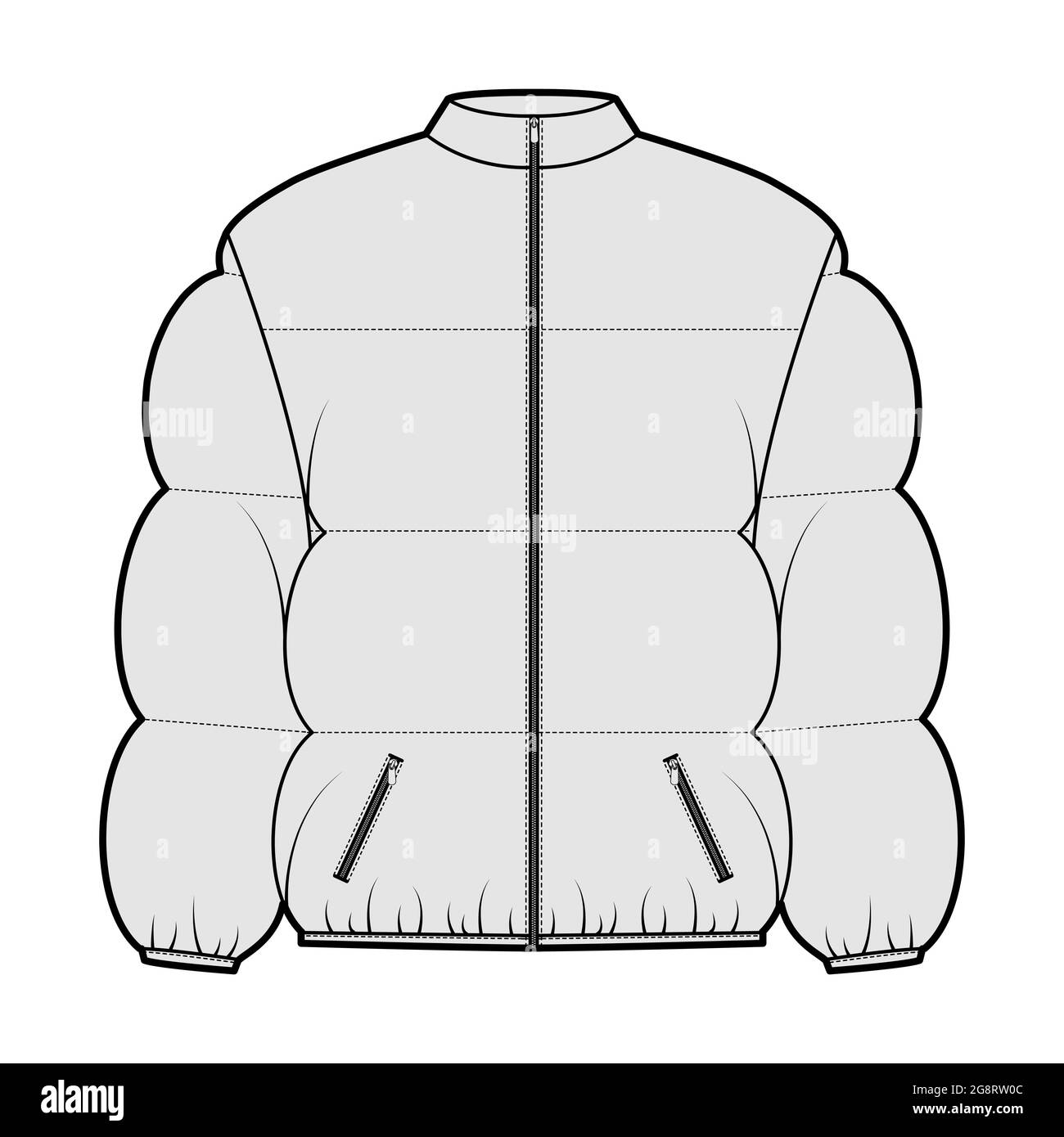 Black puffer coat Stock Vector Images - Alamy