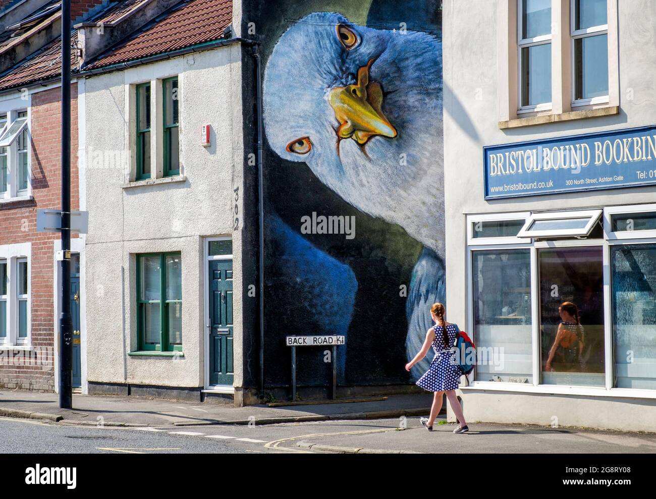 Artwork painted in Bristol for the Upfest festival,Europe's largest Street Art & Graffiti festival is pictured on the streets of Bristol. Stock Photo