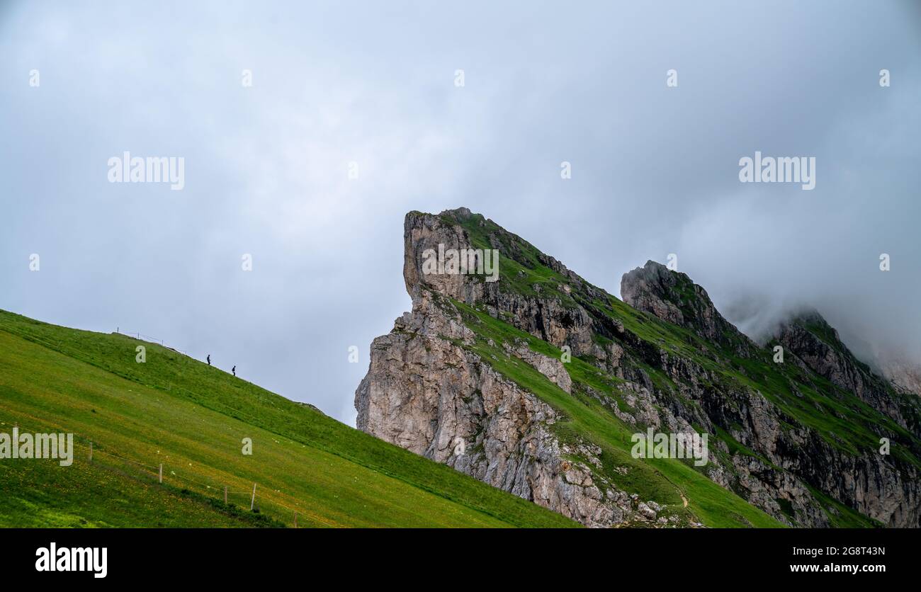 Hiking Seceda in the italian dolomites Stock Photo - Alamy