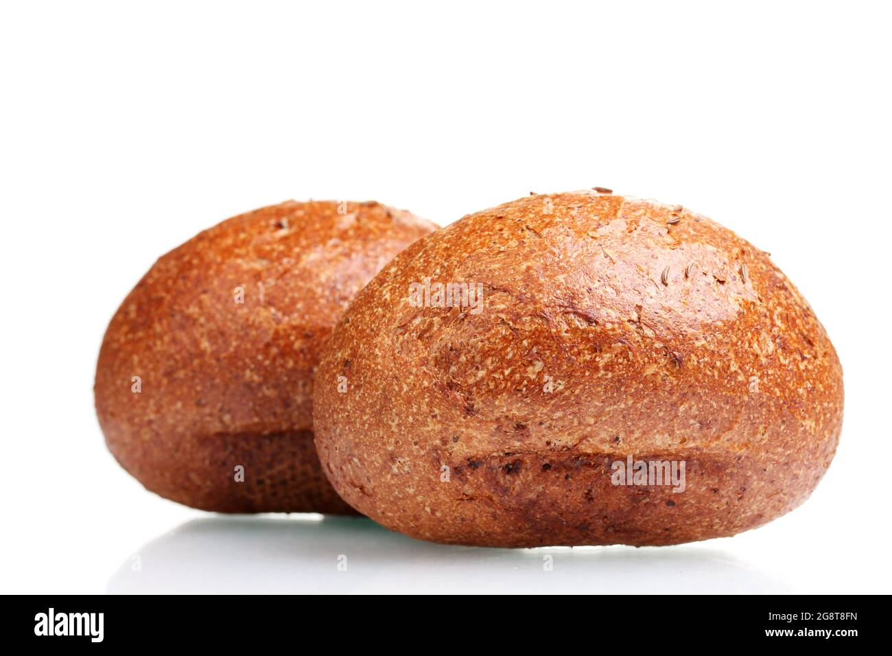 delicious rye buns isolated on white Stock Photo Alamy