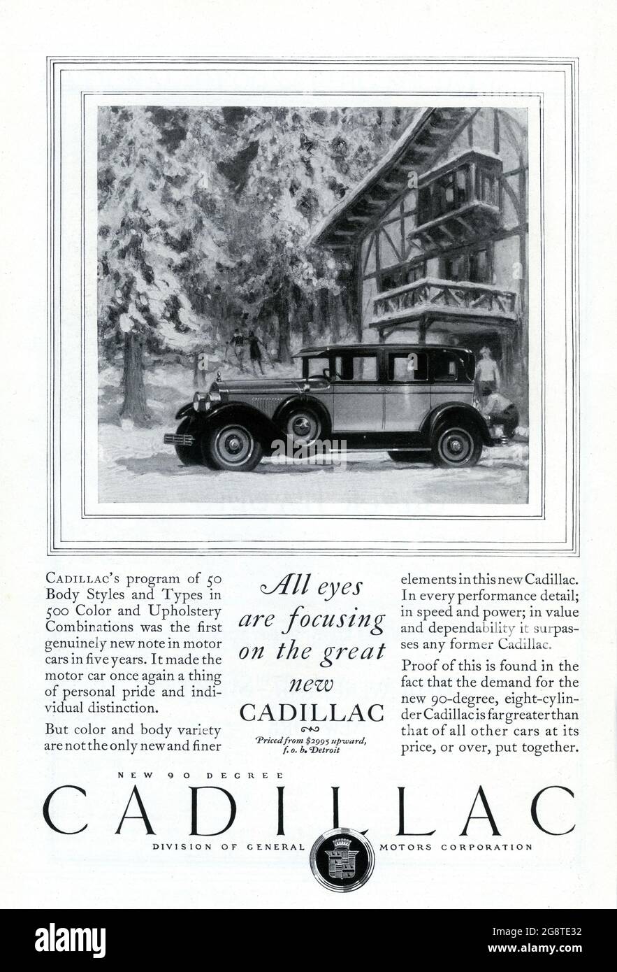 1927 Cadillac advert Stock Photo