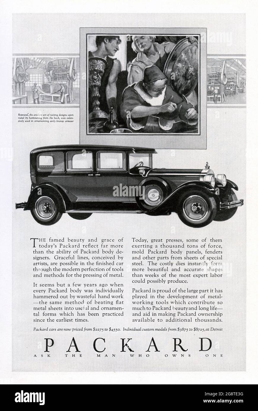 1928 Packard car advert Stock Photo