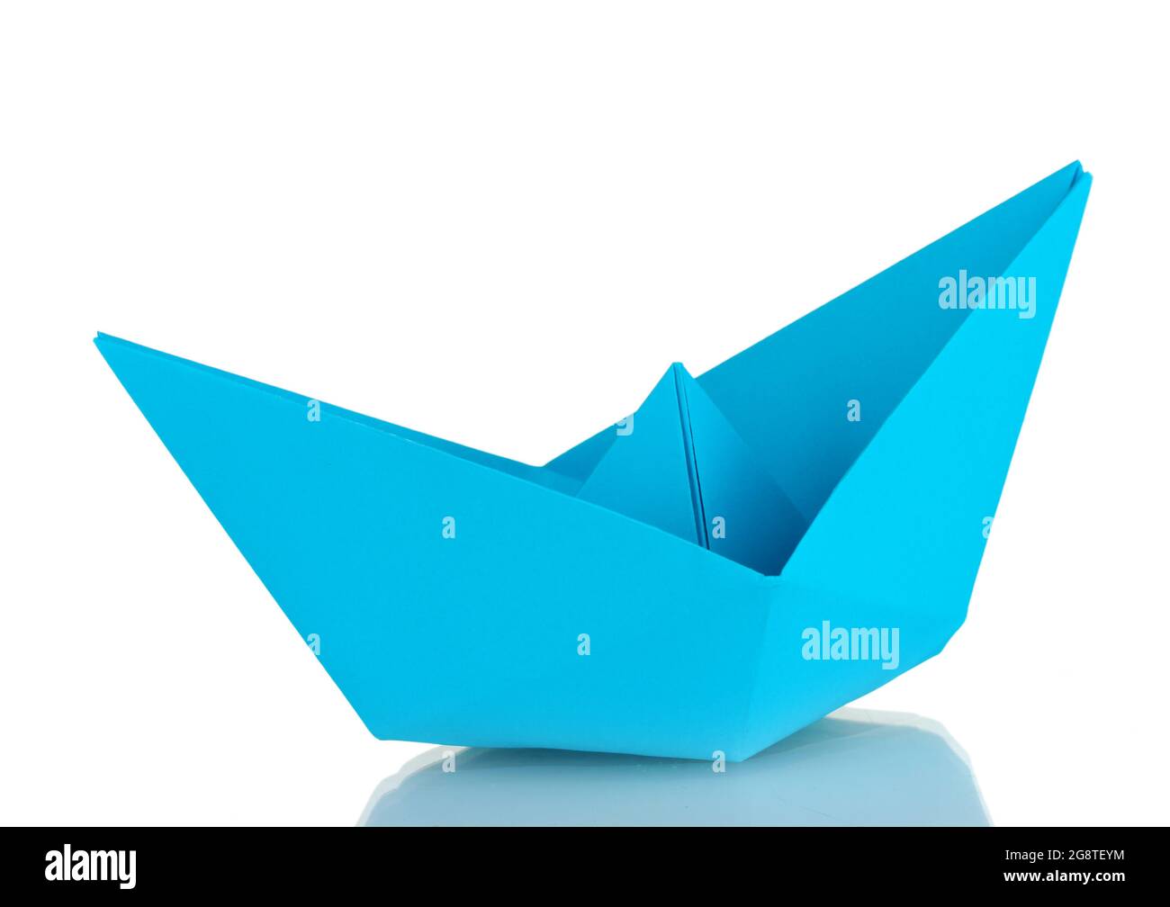 Origami paper boat isolated on white Stock Photo Alamy