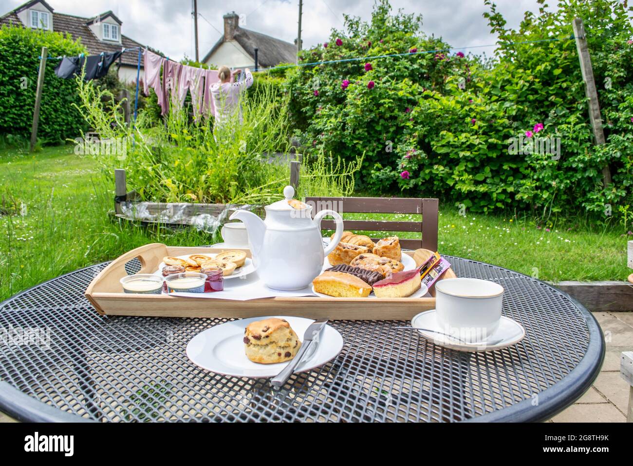 Afternoon tea selection in Devon, England Stock Photo - Alamy