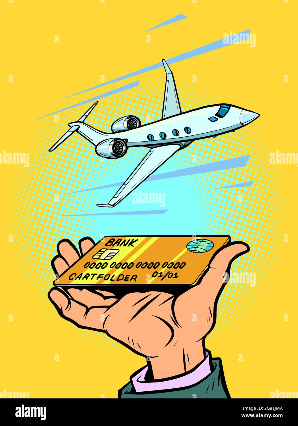 private jet passenger plane. speed and business prestige Stock Vector