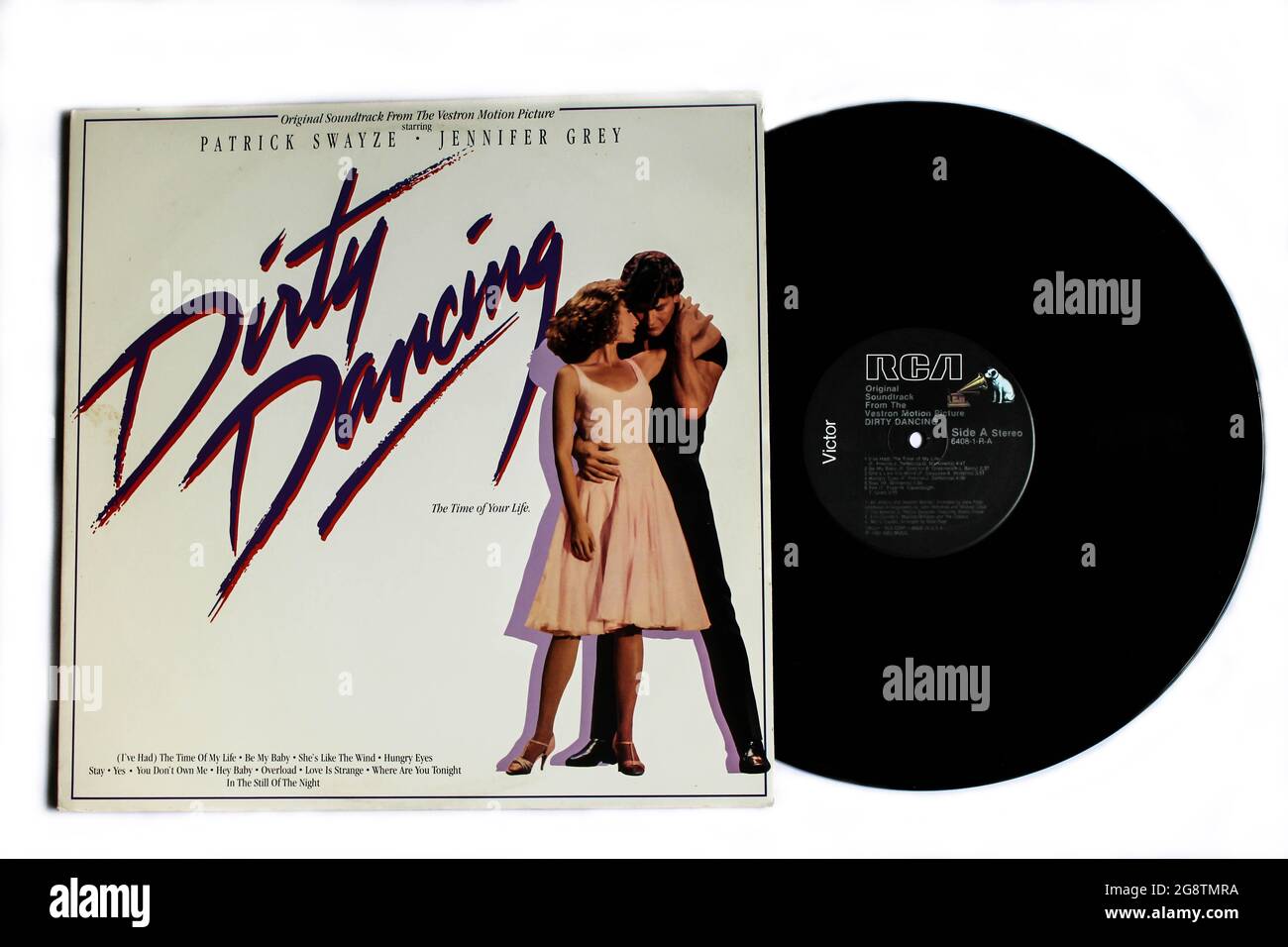 Dirty Dancing: Original Soundtrack from the Vestron Motion Picture. Music album on vinyl record LP disc. Album cover Stock Photo