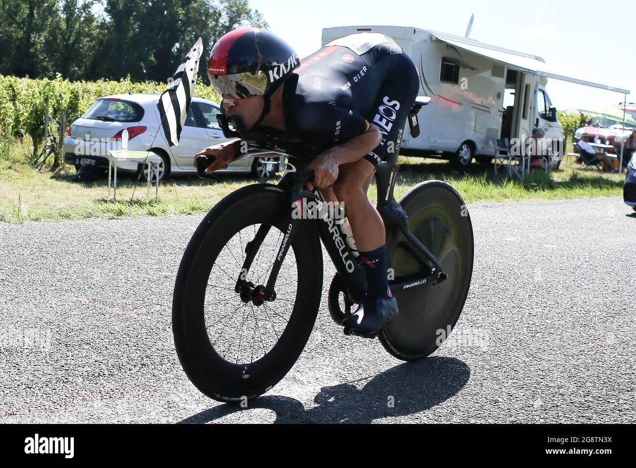 Jonathan Castroviejo of Ineos Grenadiers during the Tour de France 2021, Cycling race stage 20, time trial, Libourne - Saint Emilion (30,8 Km) on July17, 2021 in Lussac, France - Photo Laurent Lairys / DPPI Stock Photo