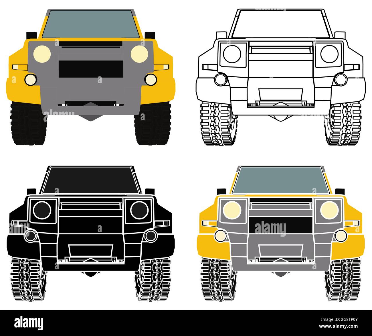 Popular Off-road car 4x4 in perspective view Stock Vector