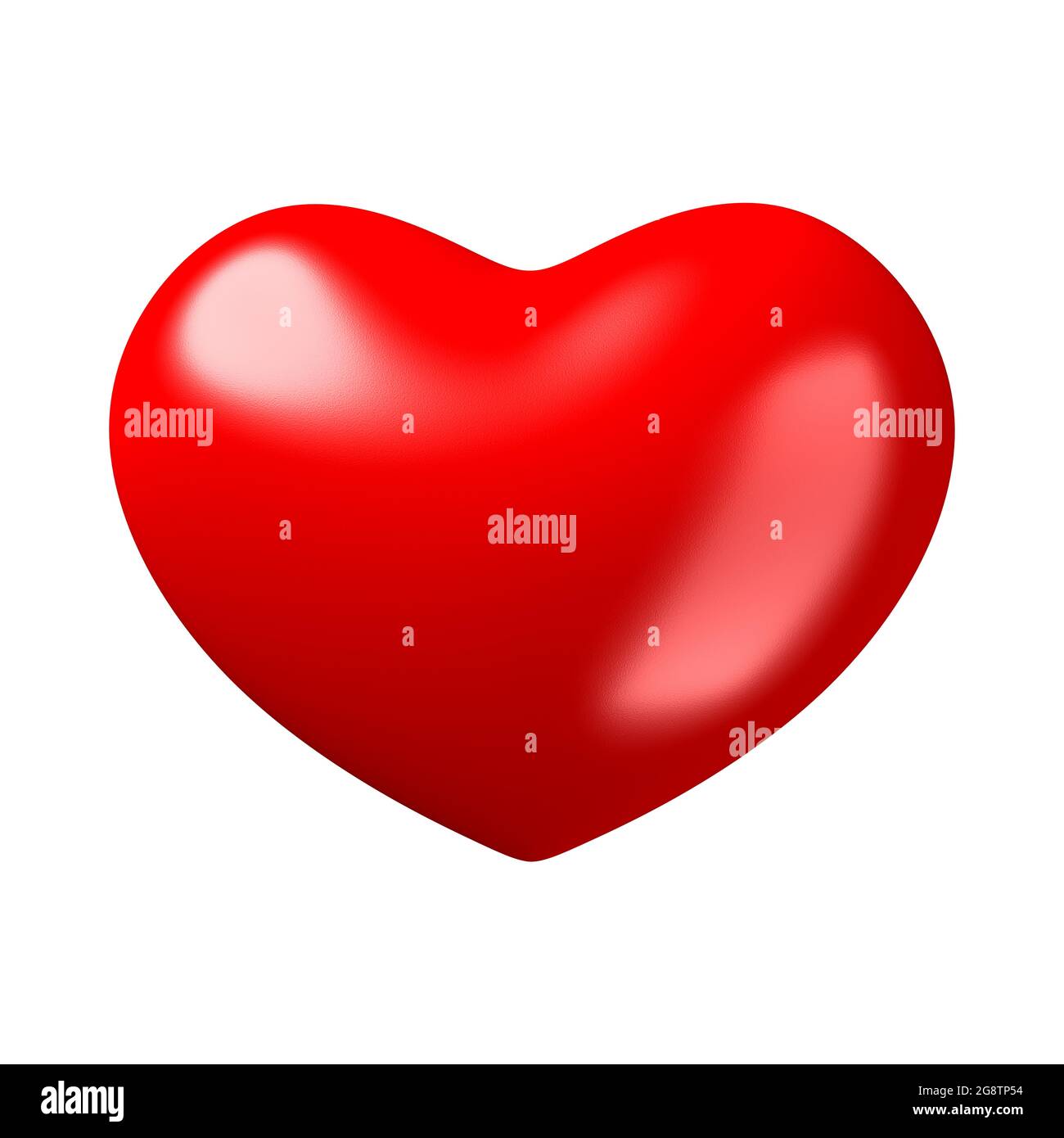 Red heart isolated on white background. 3d illustration. Valentine's day. Stock Photo