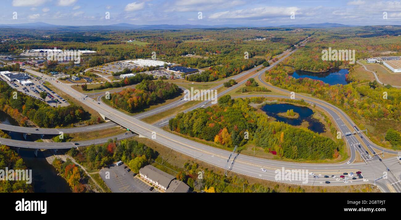 Interstate Highway 93 at Exit 20 with US Route 3 in White Mountain