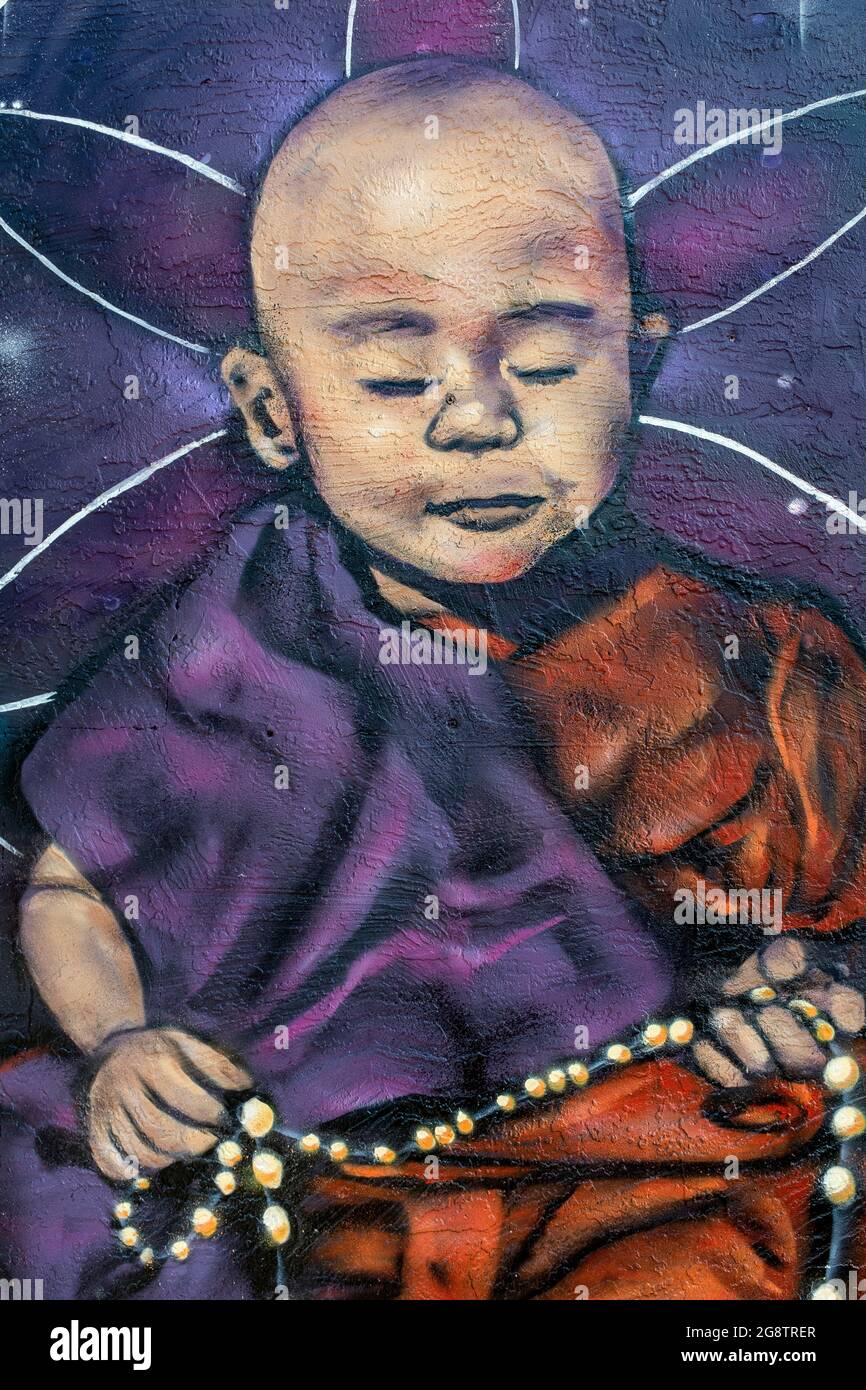 wall murals in Nob Hill neighborhood of Albuquerque, New Mexico Stock