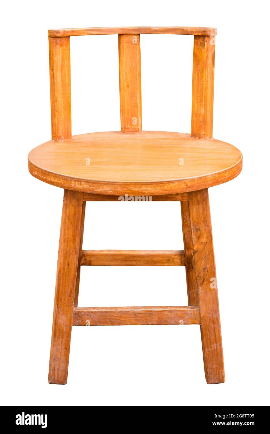 Wooden chair isolated on white background with clipping path Stock ...