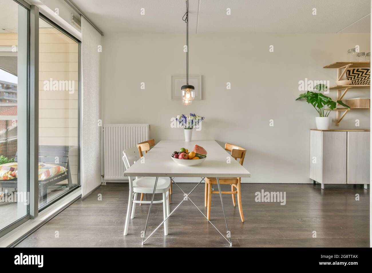 Interior design of bright and beautiful dining room Stock Photo - Alamy