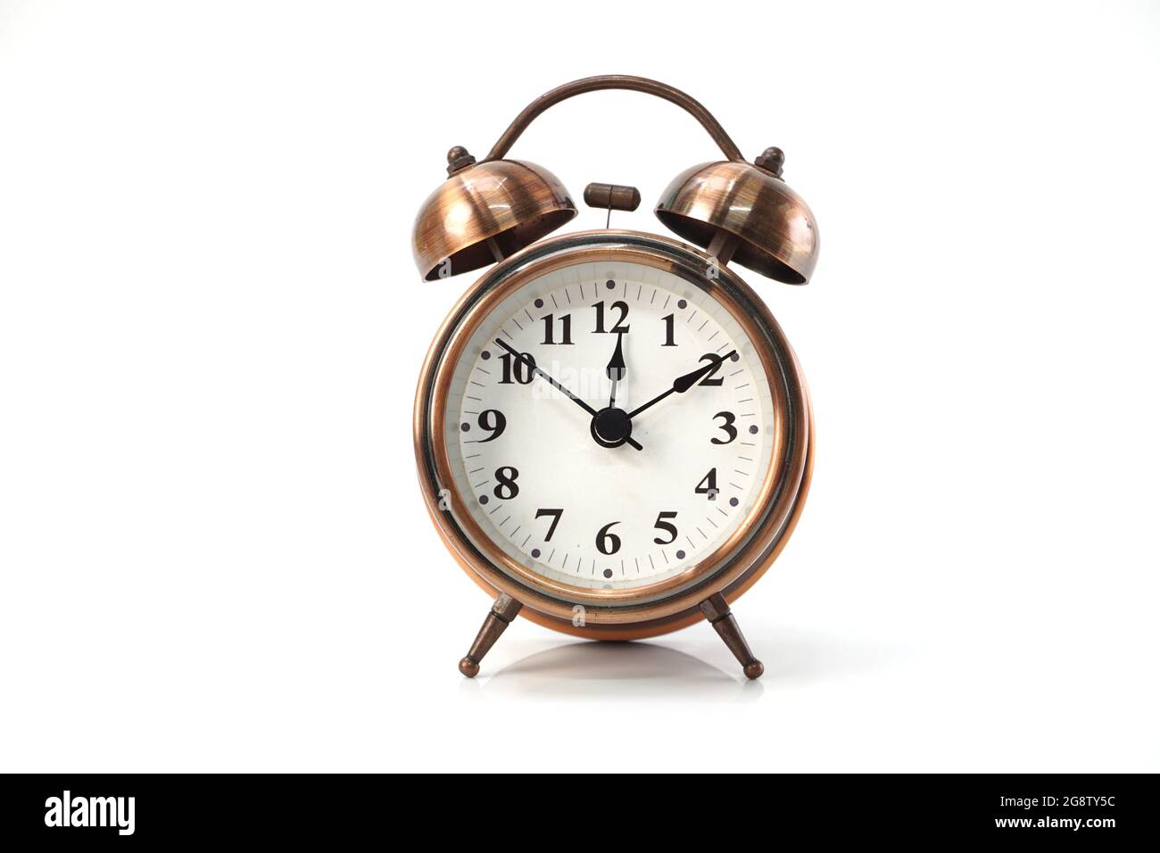 vintage alarm clock isolated on white background Stock Photo - Alamy