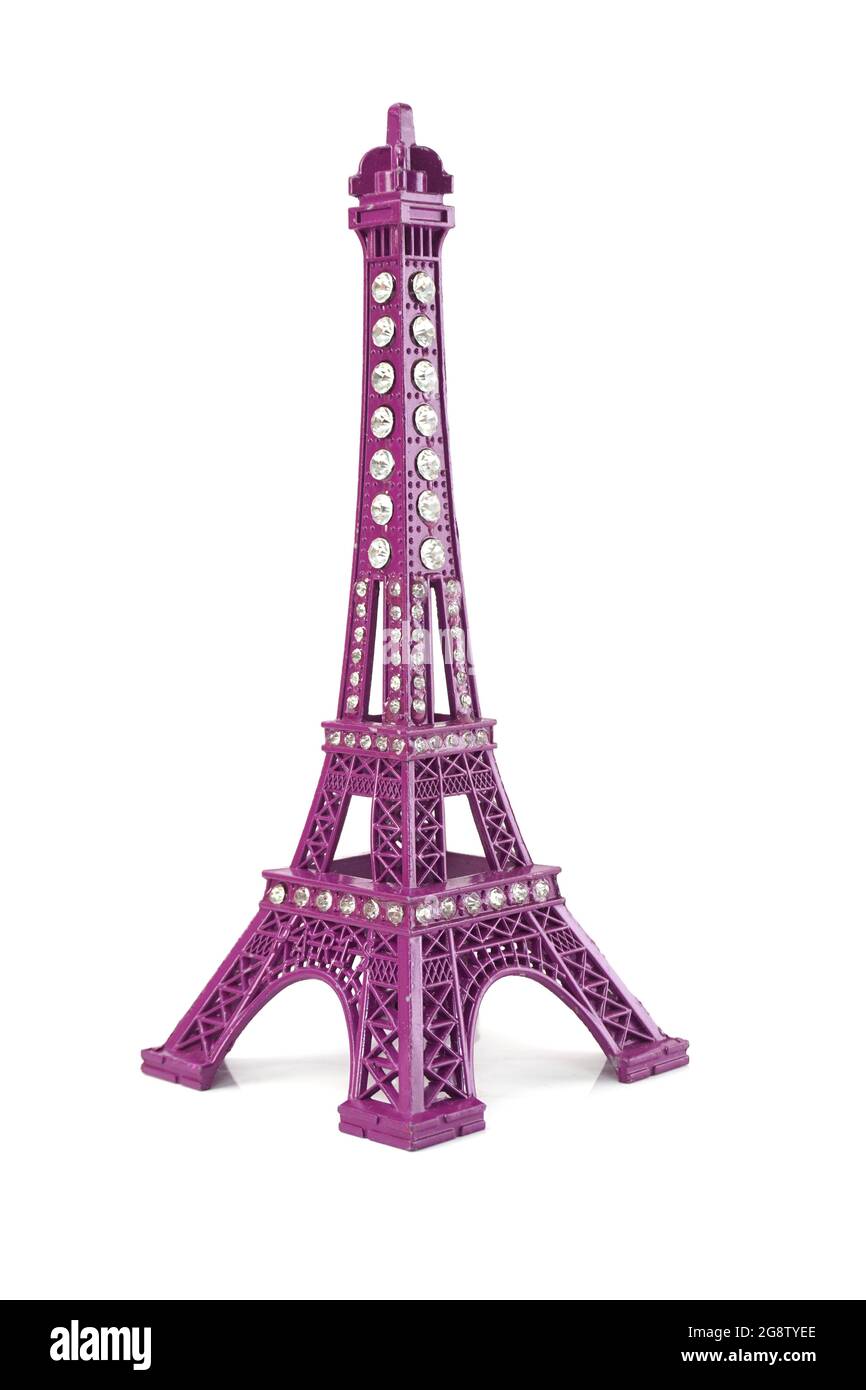 Eiffel tower statue isolated on white background Stock Photo - Alamy
