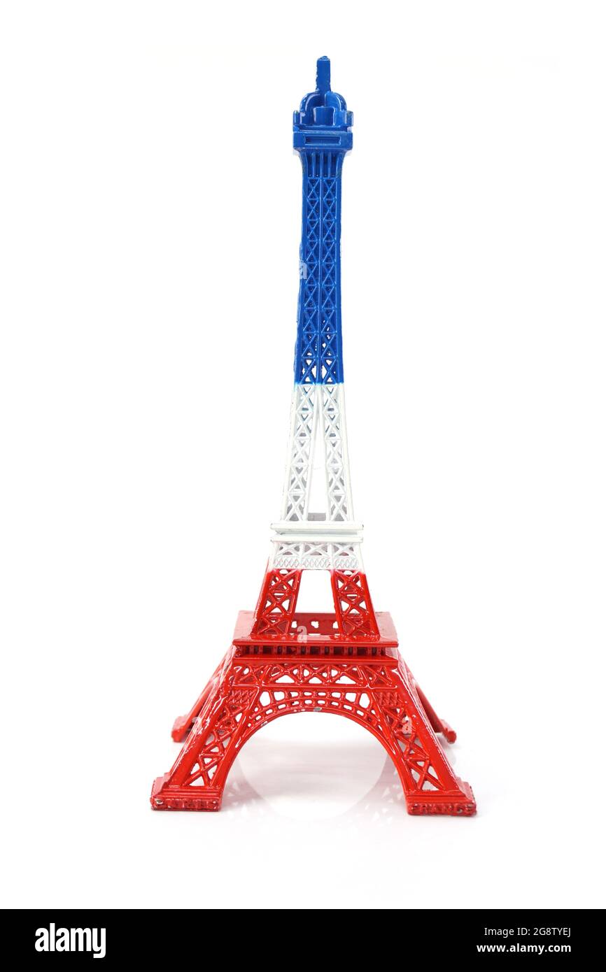 eiffel tower statue isolated on white background Stock Photo - Alamy