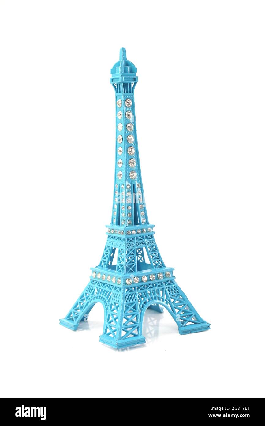eiffel tower statue isolated on white background Stock Photo - Alamy