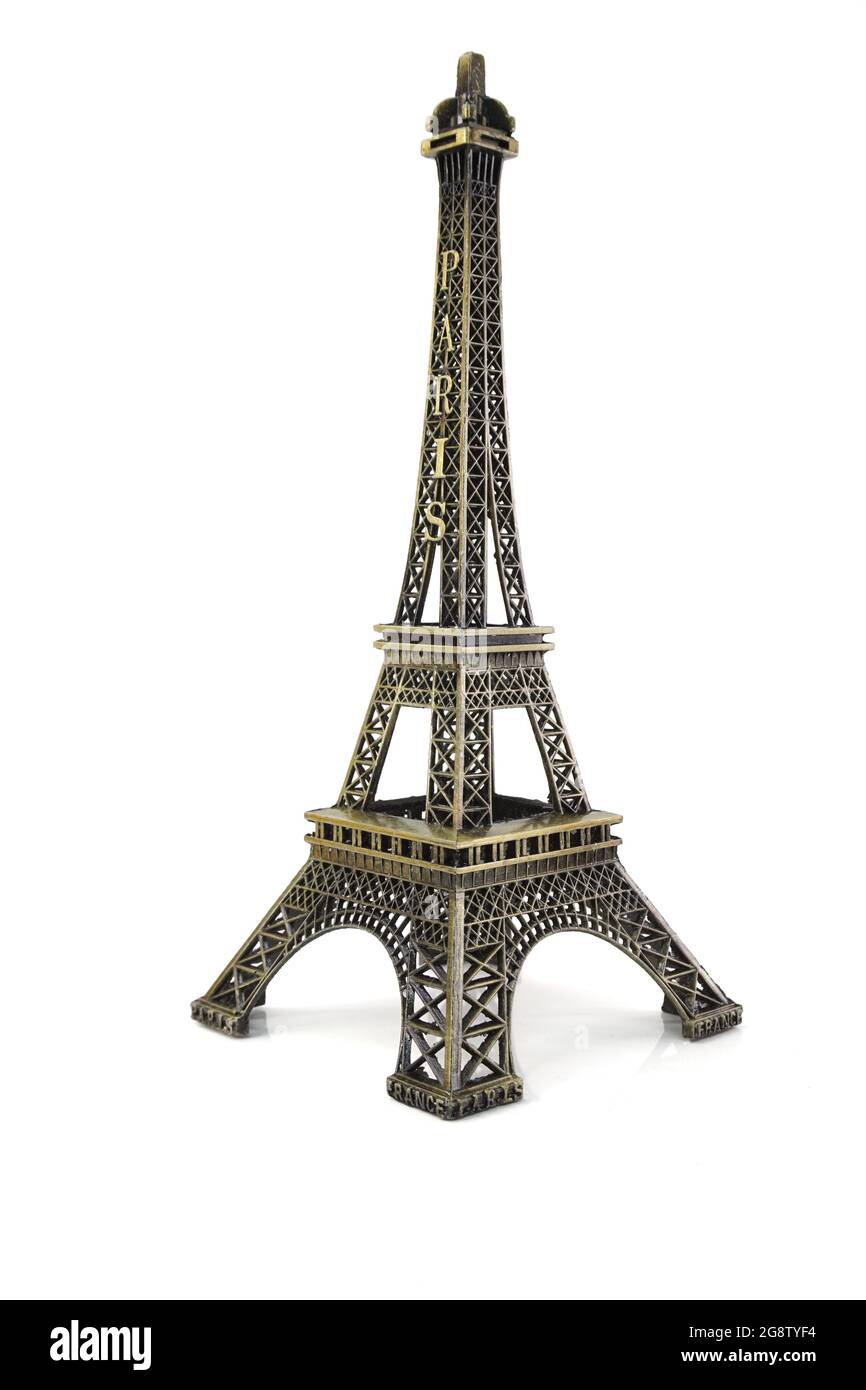 eiffel tower statue isolated on white background Stock Photo - Alamy