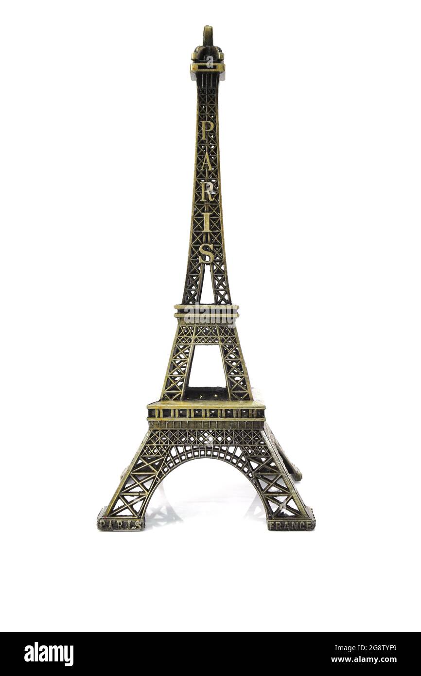 eiffel tower statue isolated on white background Stock Photo - Alamy