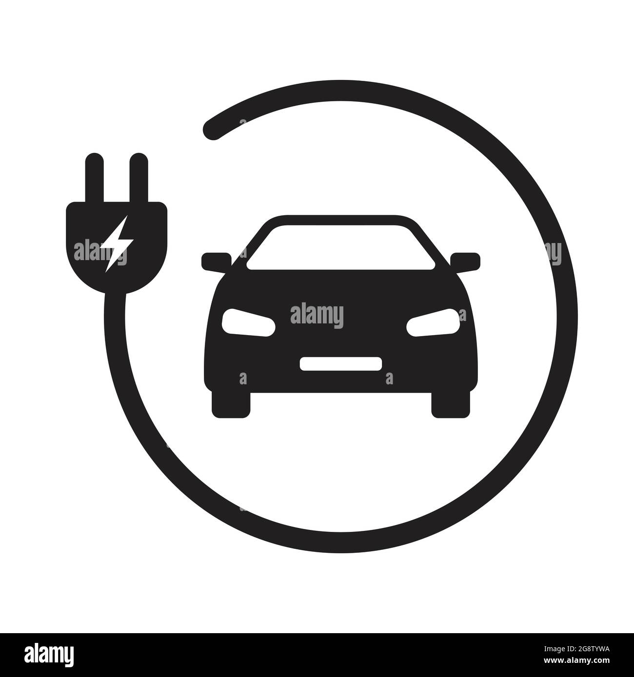 EV electric car with plug icon vector green energy concept for graphic  design, logo, web site, social media, mobile app, ui illustration Stock  Vector Image & Art - Alamy