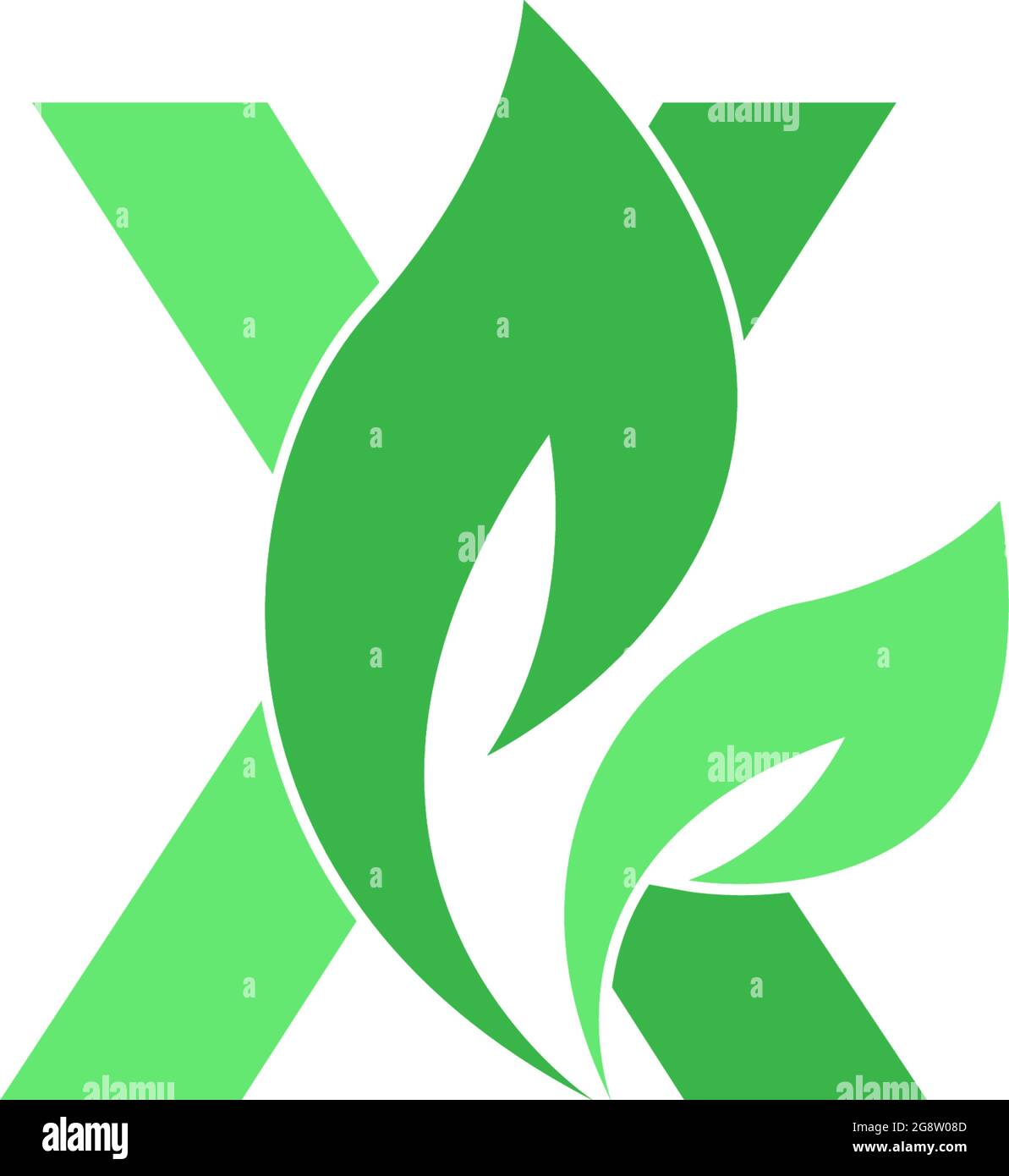 Letter X logo leaf icon design concept vector Stock Vector Image & Art ...