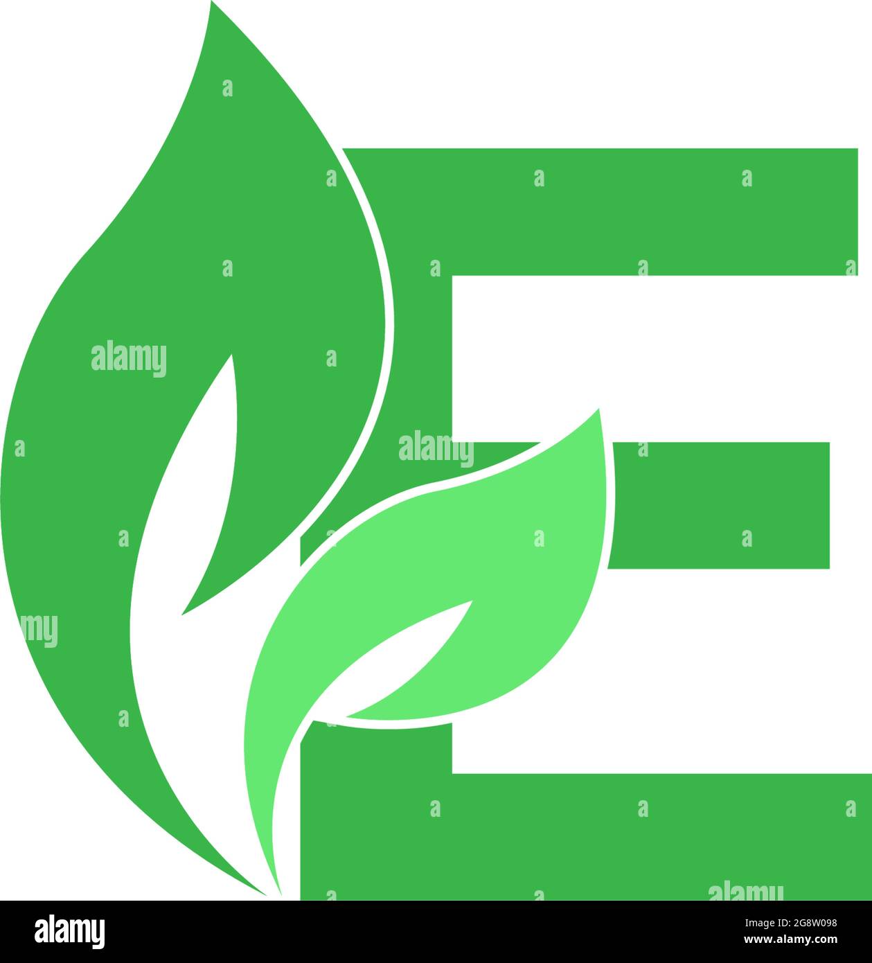 Letter E logo leaf icon design concept vector Stock Vector