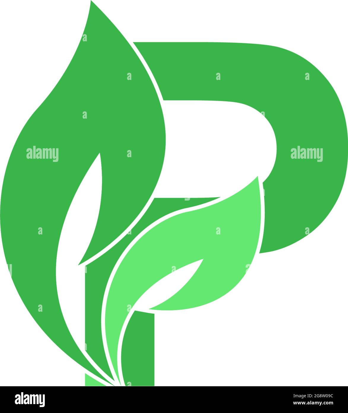 Letter P logo leaf icon design concept vector Stock Vector Image & Art ...