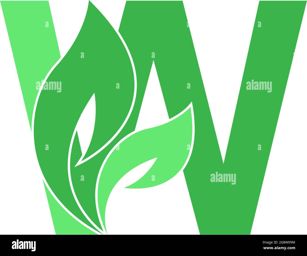 Letter W logo leaf icon design concept vector Stock Vector Image & Art ...