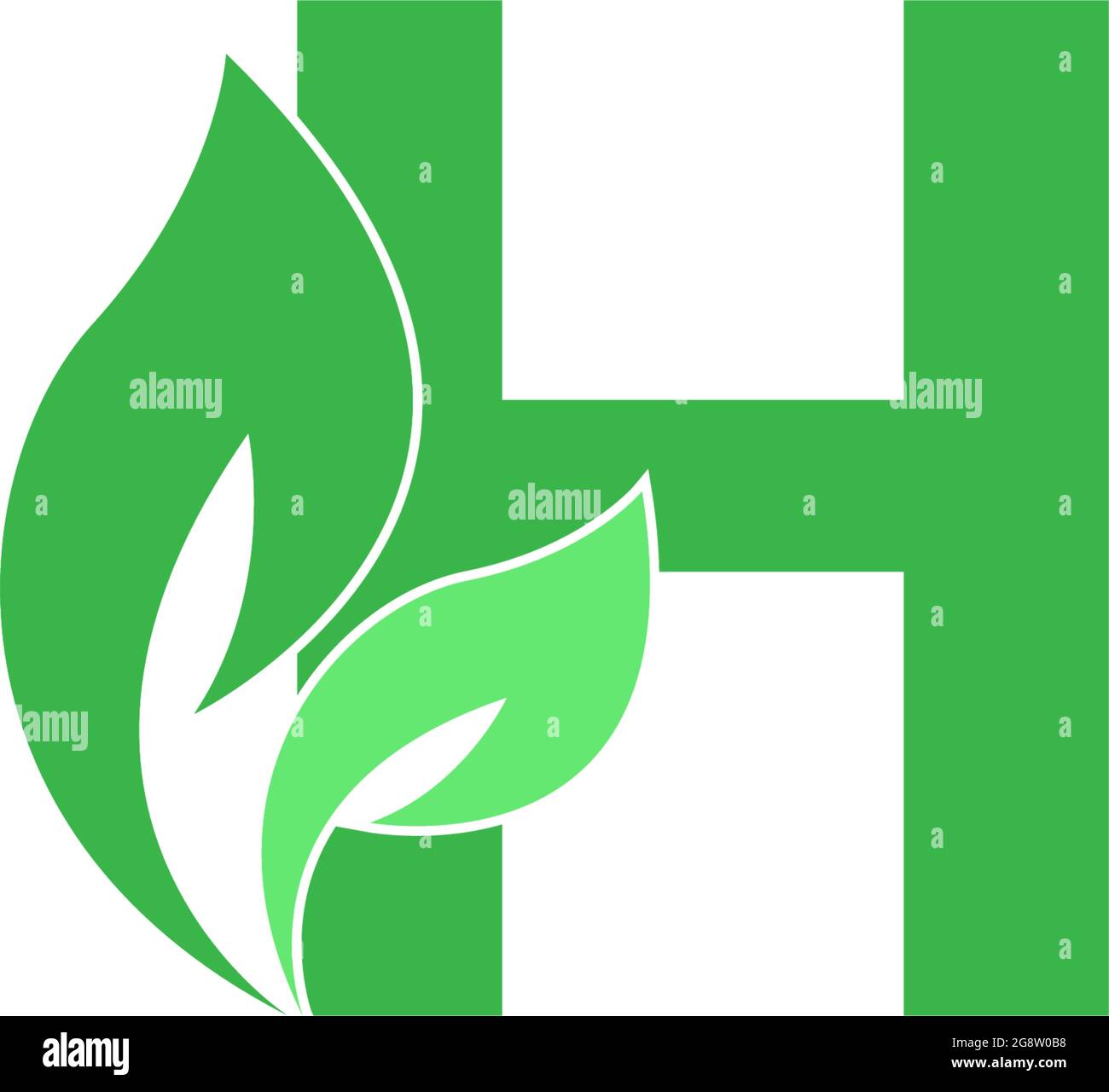 Letter H logo leaf icon design concept vector Stock Vector Image & Art ...