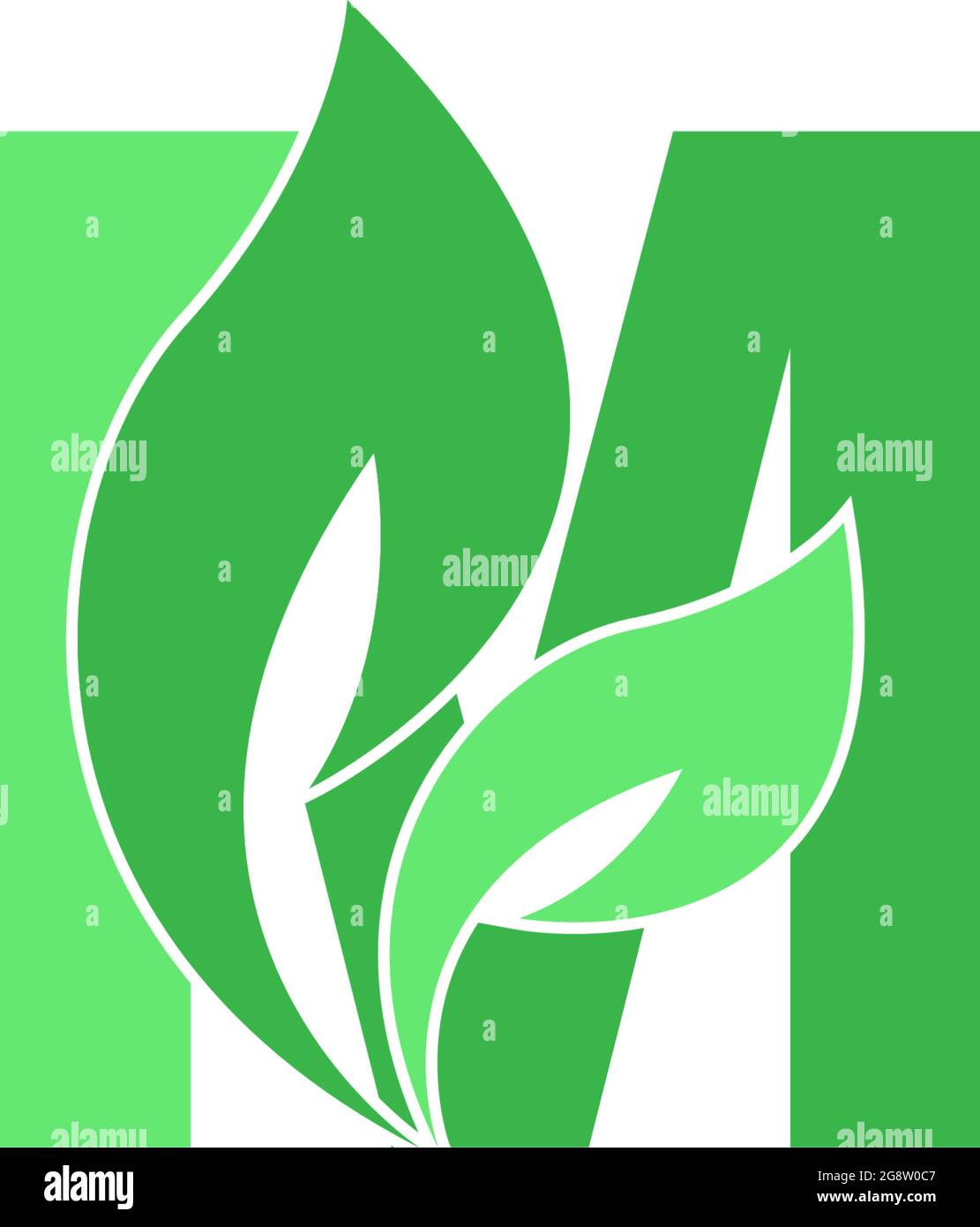 Letter M logo leaf icon design concept vector Stock Vector Image & Art ...
