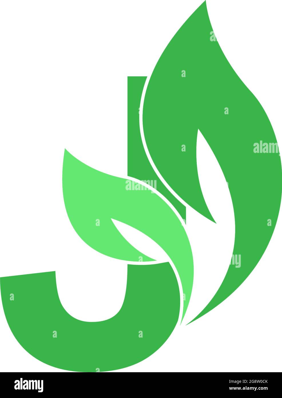 Letter J logo leaf icon design concept vector Stock Vector Image & Art ...