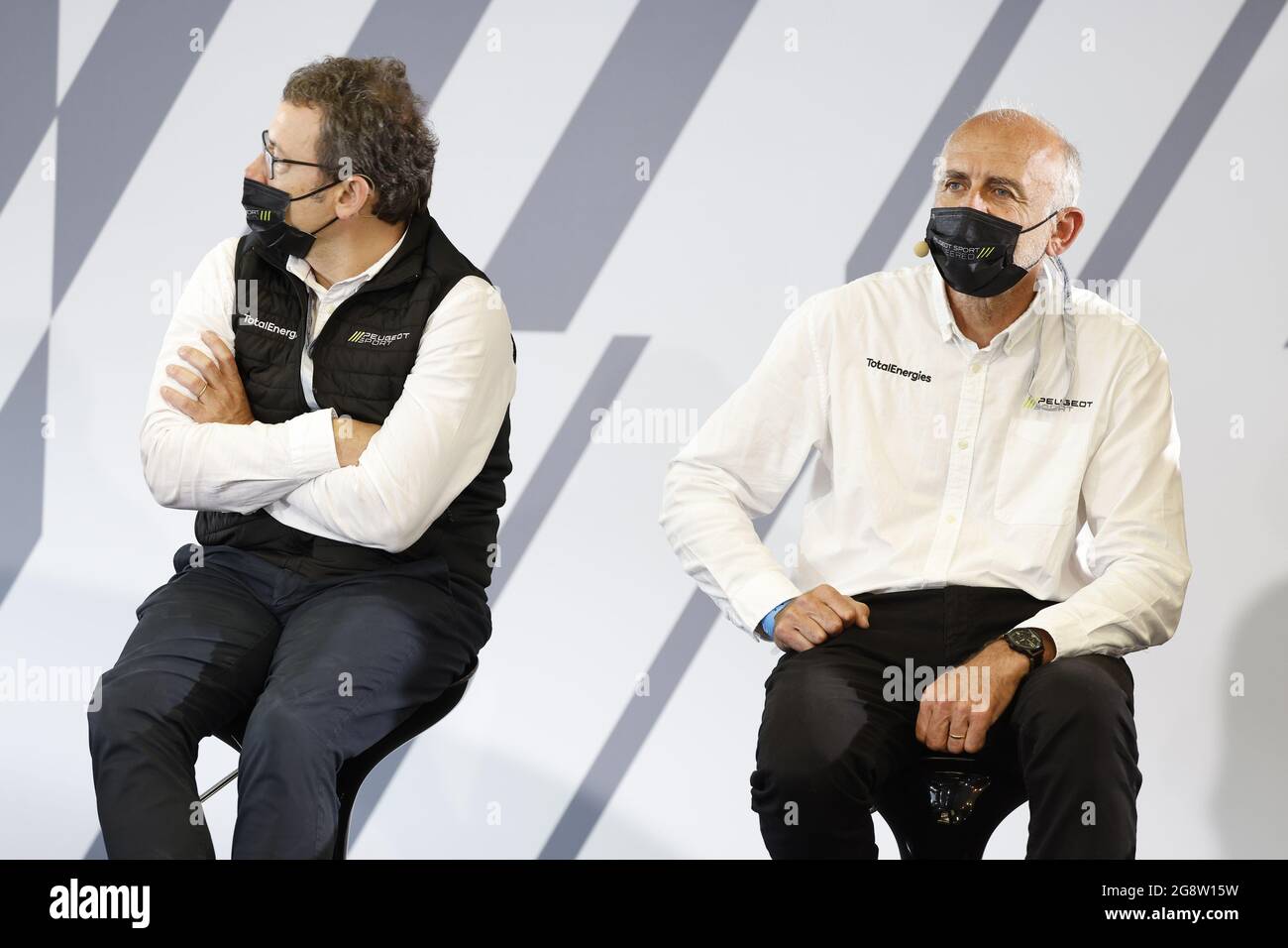 Peugeot marketing director Thierry Lonziano with Stellantis Motorsport vice  president Jean Marc Finot, portrait Peugeot 9X8 press conference during the  6 Hours of Monza, 3rd round of the 2021 FIA World Endurance
