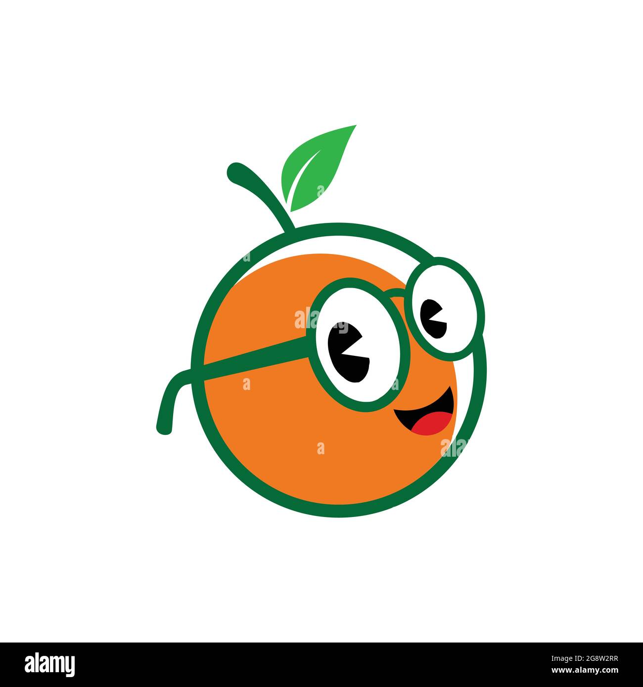 orange character glasses logo icon vector flat concept design Stock Vector