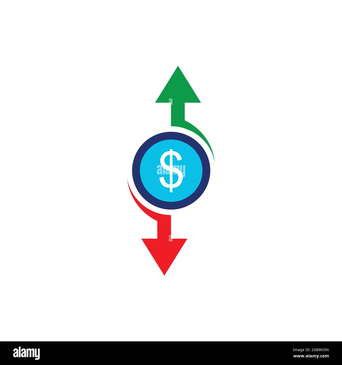 dollar up down arrow logo icon vector flat concept design Stock Vector ...