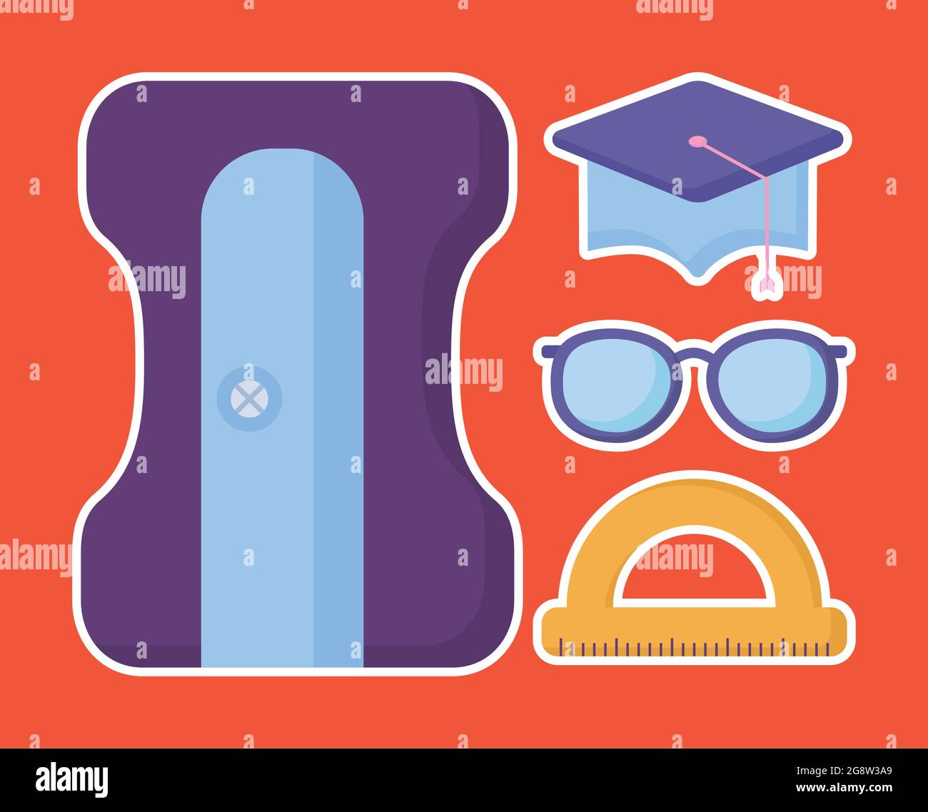 four-school-items-stock-vector-image-art-alamy